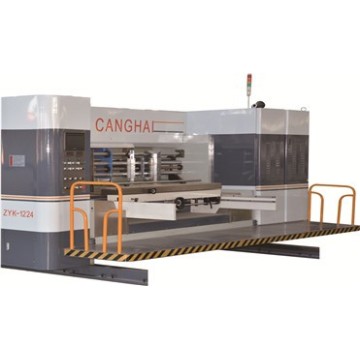 Flexo printer slotter die cutter with stacker