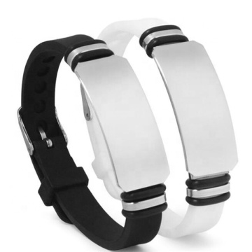 Yiwu Aceon High Quality Fashion Stainless Steel Engraved Personalized Silicone Bracelet