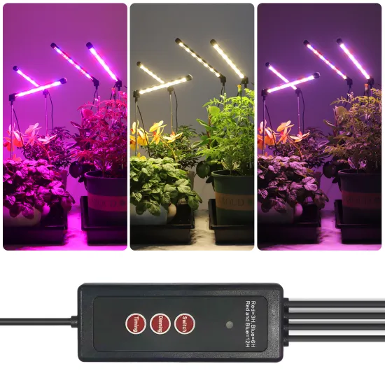 4 Head Small Full Spectrum Clip-on Grow Light with 10 Levels and 3 Modes, Including Timer