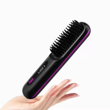 Cordless Portable Negative Ion Hot Comb Hair Straightener Brush