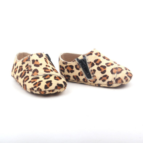 Scarpe casual da bambino in vera pelle leopardata