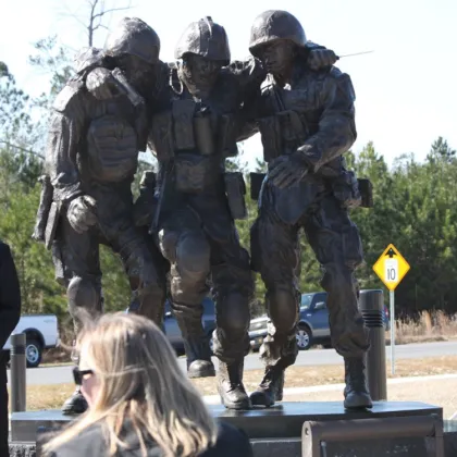 outdoor decoration bronze foundry sculpture 4 foot army solider statues