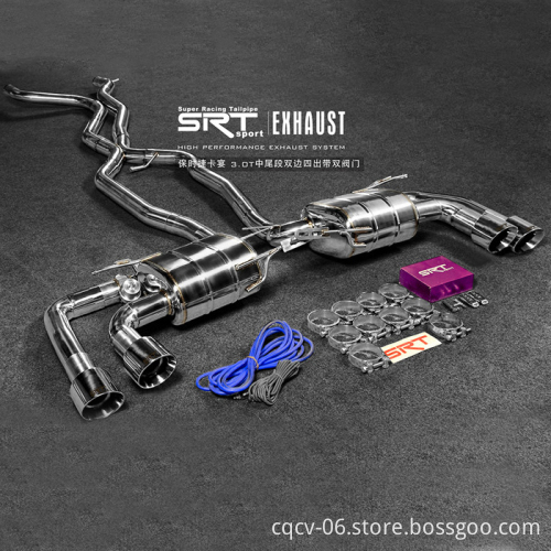 Stainless Steel Cat Back Muffler with Valve Control for Porsche Cayenne