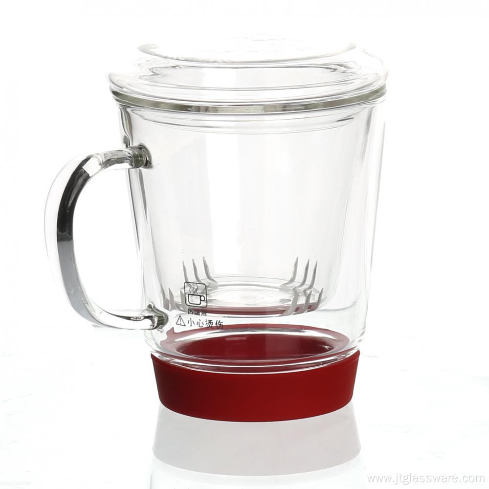 One Person Office Teapot Glass Tea Mug With Infuser