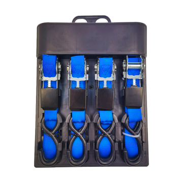 Custom 4 Pack 1 Inch x 15 Ft Ratchet Tie Down Straps for Motorcycle and Kayak - 1500lbs/680Kg Cargo Strap