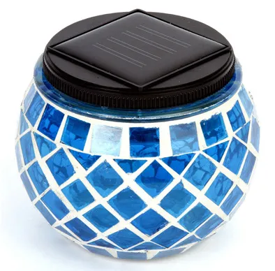 Mosaic Garden Solar Light - Multi-Color Glass Jar Lamp