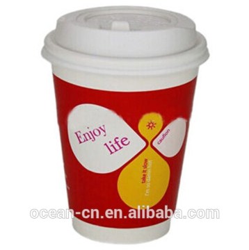 Food grade disposable coffee cup with lid