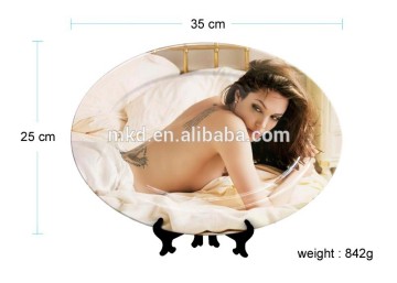 Meikeda 14" White Oval Sublimation Plates