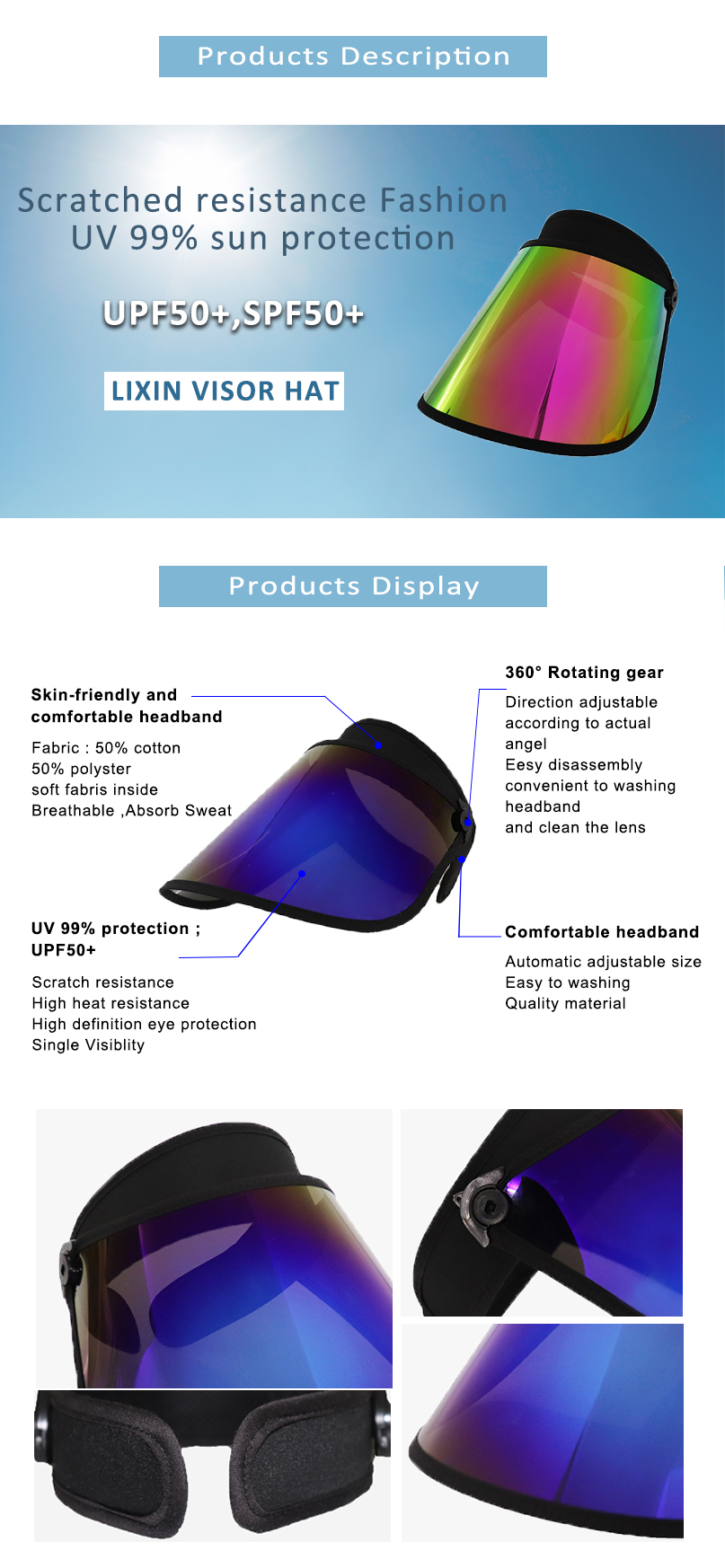 Purple Visor Sun Protection Visor Hat Supplier Hat Factory Wholesale