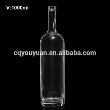 Cork Top Round Flint Glass Spirit Bottle Wholesale Vodka Bottle 1000ML