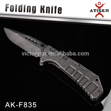 Stonewash Blade Folding Knife Camping Hunting knife Tools Stainless steel Handle