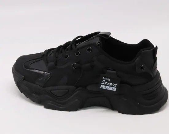 Trendy Luxury Chunky Leather Canvas Slip-On Walking Shoes for Women
