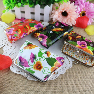 2015 new style 4 inches fashion cute PU rural small pure and fresh and buckles zero wallet