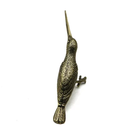Solid Brass Hummingbird Ornament - Miniature Kingfisher Decoration