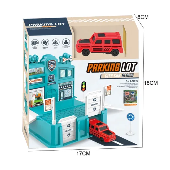 Newest City Garage Track Series Rail Car Park Police Slot Toys with Map