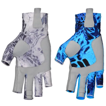 Polyester Sun Protection UV-Protective Snug-Fitting Fishing Fingerless Gloves