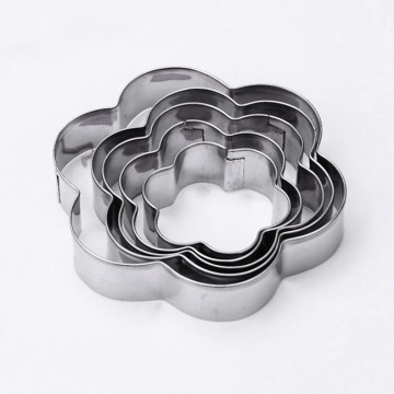 5pcs Blumenmetall -Keksform Edelstahlkuchen Dekoration Cookie Cutter Cutter