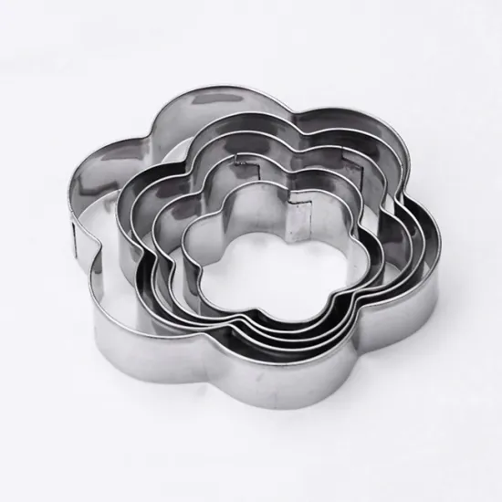 5pcs Flower Metal Biscuit Mold Stainless Steel Cake Decoration Cookie Cutter