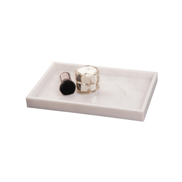 Huaxu 2024 New Arrivals Calacatta Bianco White Marble Stone Serving Tray