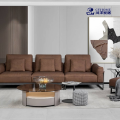 Kastanienbraunes Ledersofa für das Wohnzimmer