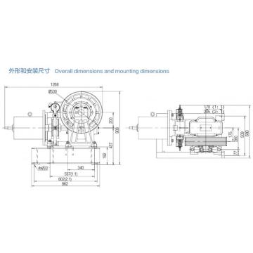 Machine / moteur de traction d&#39;ascenseur à engrenages, entraînement VVVF YJ200