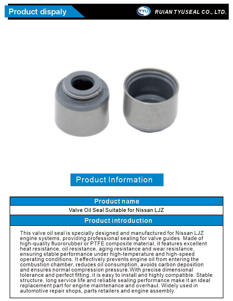 Valve Oil Seal Compatible with Nissan LJZ