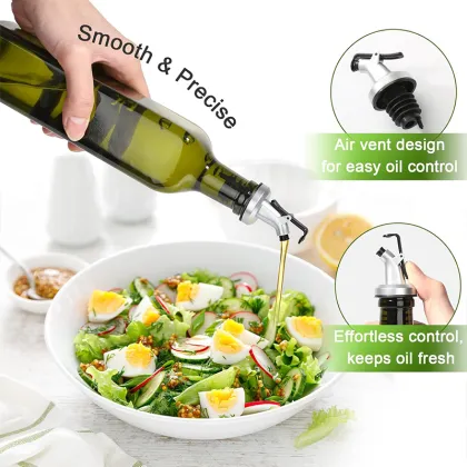 OemSquare Transparent Olive Oil Glass Bottle 500ml - Kitchen Household Vinegar Seasoning Bottle