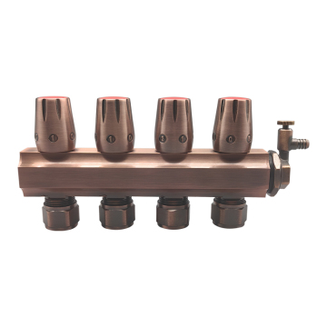 1 Inch 4 Way Premium Brass Underfloor Heating Manifold with 16/20mm Tubing and 1.6MPa Pressure