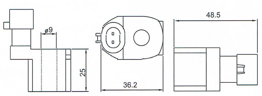 Overall dimension of Automotive gas Fuel Injection Solenoid Coils