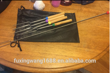 Stainless Steel 304 Hot Dog Forks Stainless Steel Retractable Extendable Smores Skewers