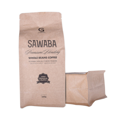 Wysokiej jakości niestandardowe drukowane opakowanie biodegradowalne dolne dolne papierowe worki do kawy zawór zaworu