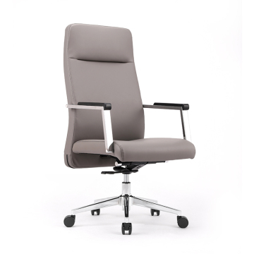 Modern Ergonomic Executive Office Chair with Tilting and Swiveling Function, High Backrest and Leather upholstery