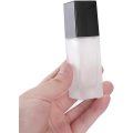 Frosted Glass Foundation Square Empty Bottle