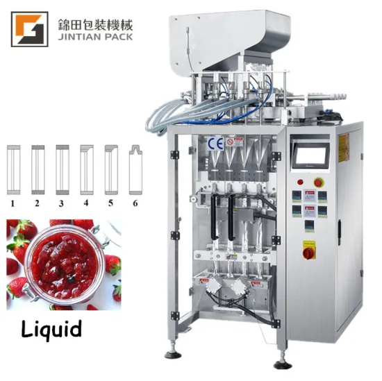 Multilane Packing Machine for 4 Lanes 30-50 Bags Small Honey Jam Liquid Bag