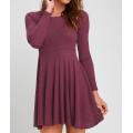 Knitted Crewneck Casual Loose Swing Dress