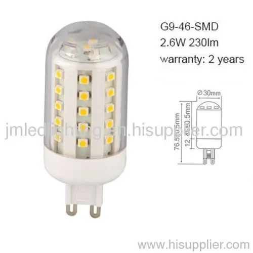 2.6w G9 Led Bulb Light 230lm Plastic 