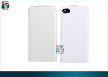 Fashionable Foldable 3d Carbon Fiber Iphone 5 Leather Pouch Case Tc-iph5-l009