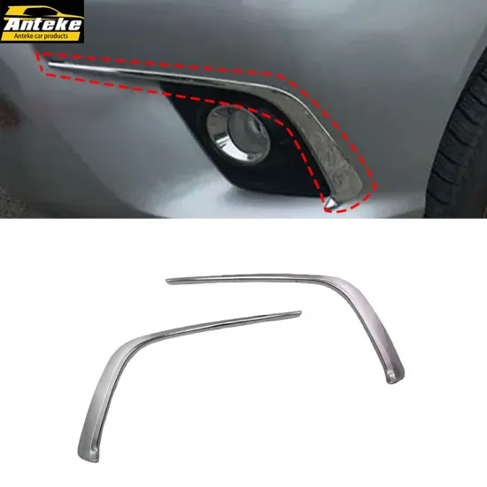 OEM Car ABS Carbon Fiber Chrome Exterior Accessories for Toyota Hilux Front Fog Lamp Eyebrow