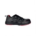 Space Black Red Sandwich Mesh Safety Shoes