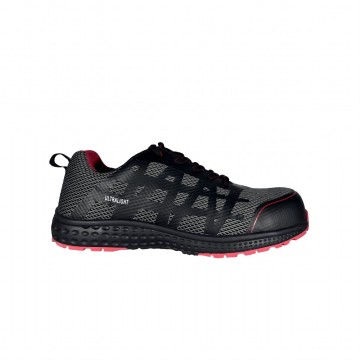 Low Cut Black Red Sandwich Safety Shoes