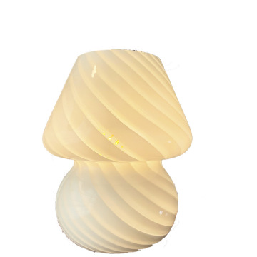 Mushroom Decorated Glass Table Lamp for Dining Room and Bedroom Ambiance