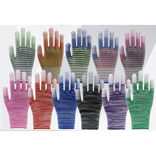 Durable Nylon PU Coated Finger Protection Gloves