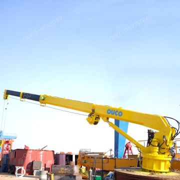 Guindaste de carga marinha 0,2T20m Crane telescópico instalado no convés do navio