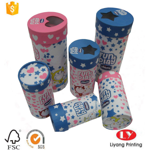 Paper Tube Gift Box with Pvc Window