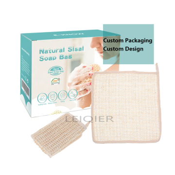 Sisal Linen Shower Scrubber: Custom Logo Exfoliating Body Cleaning Towel