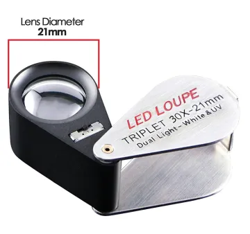 30x21mm High Power LED Jewelry Loupe - Diamond Magnifying Glass