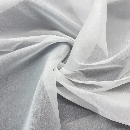 White Snow Organza Tulle Fabric for Wedding Dress