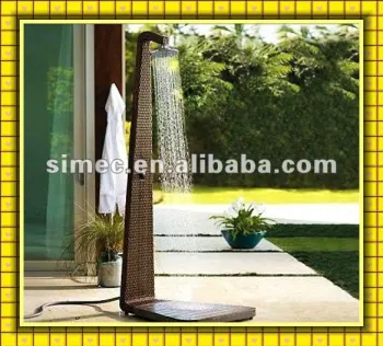wicker rattan and aluminum outdoor beach shower