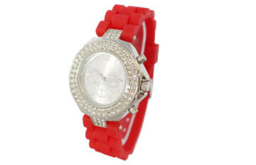 Geneva Style Teenager Quartz Watch Water Resistant Watch With Double Row Stone