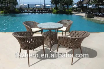GW3346 Set dining pool rattan furniture made in China